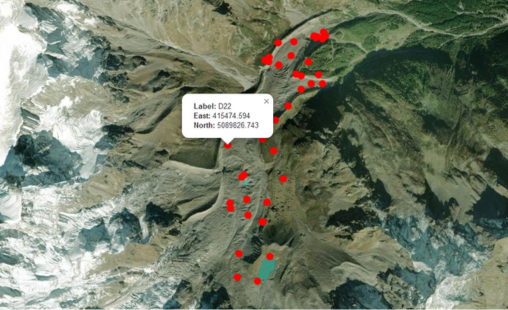 The Belvedere Glacier 2D web map